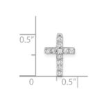 14k White Gold 1/5 carat Diamond Latin Cross Chain Slide - Image 4