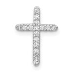 14k White Gold 1/8 carat Diamond Cross Chain Slide