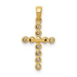 10K Polished 1/10ct. Diamond Cross Pendant - Image 3