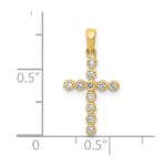 10K Polished 1/10ct. Diamond Cross Pendant - Image 4