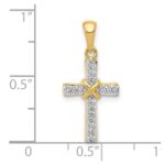 10K 1/6ct. Diamond Latin Cross Pendant - Image 4