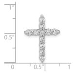 14k White Gold 1/2 carat Diamond Cross Chain Slide - Image 4