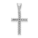 10K White Gold 1/6ct. Diamond Latin Cross Pendant - Image 3