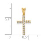 10K 1/6ct. Diamond Latin Cross Pendant - Image 4