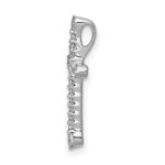 14k White Gold 1/5 carat Diamond Cross Chain Slide - Image 2