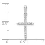 10K White Gold 1/6ct. Diamond Cross Pendant - Image 4