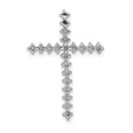 14k White Gold 3/8 carat Diamond Cross Chain Slide - Image 3