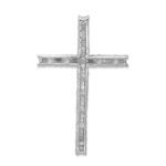 14k White Gold 1/2 carat Diamond Latin Cross Chain Slide - Image 3