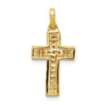 10K and Rhodium 1/8ct. Diamond Cross Pendant - Image 3