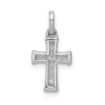 10K White Gold Small 1/20ct. Diamond Latin Cross Pendant - Image 3