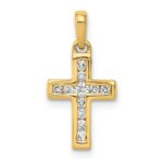 14k 1/6 carat Diamond Latin Cross Pendant
