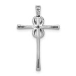 10K White Gold .03ct. Diamond Infinity Cross Chain Slide - Image 3