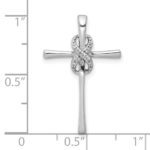 10K White Gold .03ct. Diamond Infinity Cross Chain Slide - Image 4
