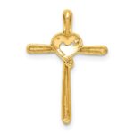 10K .02ct. Diamond Heart Cross Chain Slide - Image 3