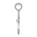 14K White Gold Diamond Accented Cross Pendant - Image 2