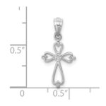 14K White Gold Diamond Accented Cross Pendant - Image 3