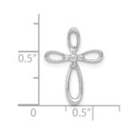 10K White Gold 1/20ct. Diamond Cross Chain Slide - Image 4