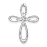 14k White Gold 1/5 carat Diamond Cross Chain Slide
