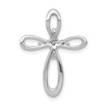 14k White Gold 1/5 carat Diamond Cross Chain Slide - Image 3