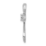 14k White Gold 1/8 carat Diamond Cross Chain Slide - Image 2