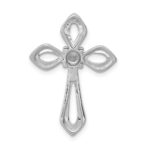 14k White Gold 1/8 carat Diamond Cross Chain Slide - Image 3