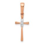 14k Rose Gold .03 carat Diamond Cross Pendant