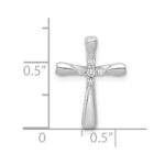 10K White Gold 1/20ct. 5-Stone Diamond Cross Chain Slide - Image 4