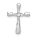 14k White Gold 1/20 carat Diamond 5-Stone Cross Chain Slide