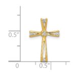 14k 1/15 carat AA Diamond Cross Chain Slide - Image 4