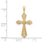 14k AA Diamond Passion Cross Pendant - Image 4