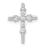 14k White Gold 1/6 carat Diamond Cross Chain Slide