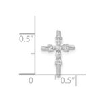 14k White Gold 1/6 carat Diamond Cross Chain Slide - Image 4