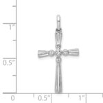 14k White Gold 1/15 carat Diamond Cross Pendant - Image 4