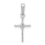 14k White Gold Small .01 carat Diamond Cross Pendant - Image 4