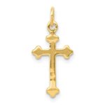 10K Small Diamond Budded Cross Pendant - Image 3