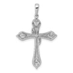 14k White Gold 1/6 carat Diamond Cross Pendant - Image 3