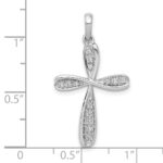 10K White Gold 1/15ct. Diamond Cross Pendant - Image 4