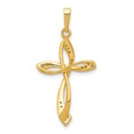 10K 1/10ct. Diamond Cross Pendant - Image 3