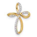 14k 1/10 carat Diamond Cross Chain Slide