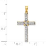 14k 1/3 carat Diamond Cross Pendant - Image 4