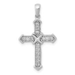 14k White Gold 1/6 carat Lab Grown Diamond VS/SI+ G+ Complete Cross Pendant