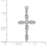 14k White Gold 1/10 carat Diamond Cross Pendant - Image 4