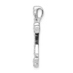 10K White Gold 1/4ct. Diamond Budded Cross Chain Slide - Image 2