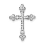 14k White Gold 1/4 carat Lab Grown Diamond VS/SI+ G+ Complete Cross Chain Slide Pendant