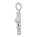 14k White Gold 1/5 carat Diamond Cross Pendant - Image 2