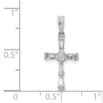 14k White Gold 1/5 carat Diamond Cross Pendant - Image 4