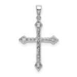 14k White Gold 1/10 carat Diamond Cross Pendant - Image 3