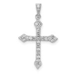 14k White Gold 1/4 carat Diamond Cross Pendant