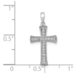 14k White Gold 1/10 carat Diamond Cross Pendant - Image 3