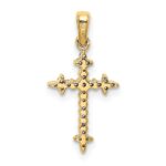 10K  1/10ct. Diamond Fleur de Lis Cross Pendant - Image 3